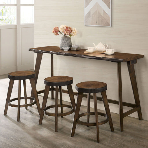 Missoula - 4 Piece Counter Height Table Set - Walnut Unique Piece Furniture