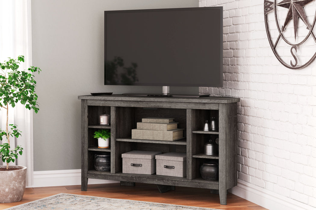 Arlenbry - Gray - Corner TV Stand/Fireplace Opt Unique Piece Furniture