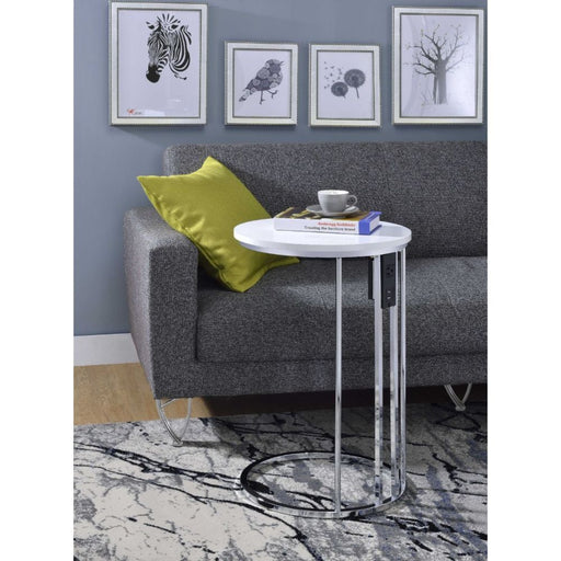 Litten - Accent Table - Cream & Chrome Unique Piece Furniture