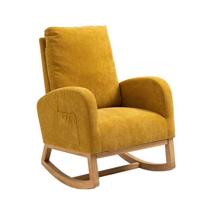 Coolmore Living Room Comfortable Rocking Chair Living Room Chair Yellow