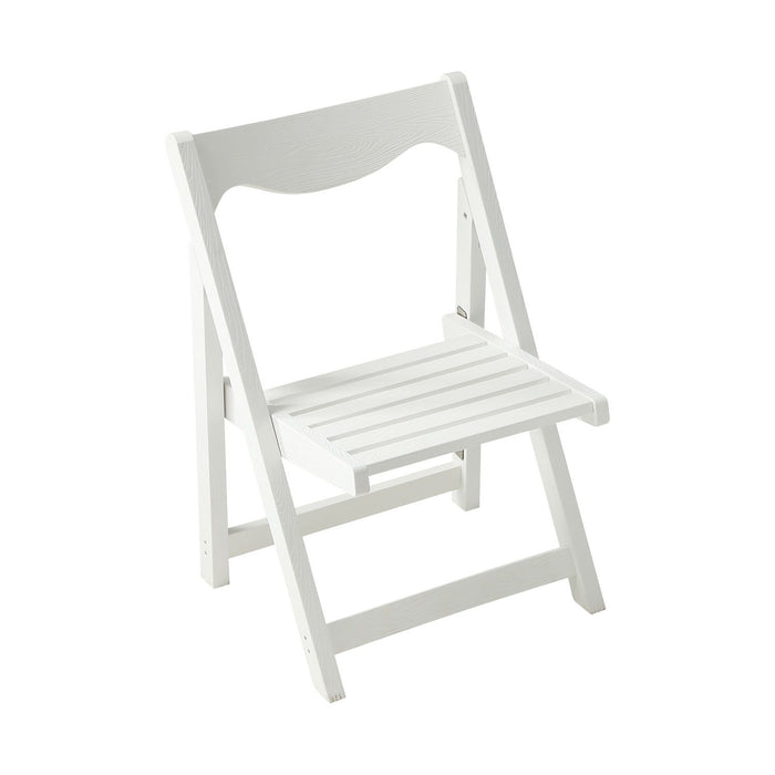 Hips Foldable Small Table And Chair Set With 2 Chairs And Rectangular Table White