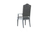 House - Marchese Chair (Set of 2) - Two Tone Gray Fabric & Pearl Gray Finish Unique Piece Furniture