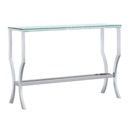 Saide - Rectangular Sofa Table With Mirrored Shelf - Chrome Unique Piece Furniture