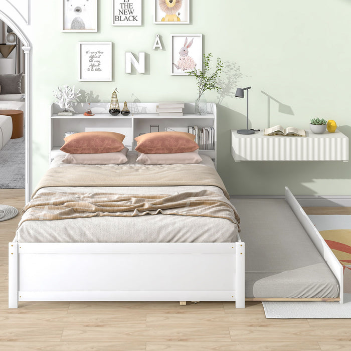 Full Bed With Trundle - White