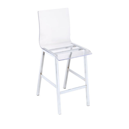 Nadie - Counter Height Chair (Set of 2) - Clear Acrylic & Chrome Unique Piece Furniture