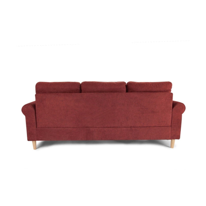 Velvet Reversible Sectional Sofa In Paprika Red