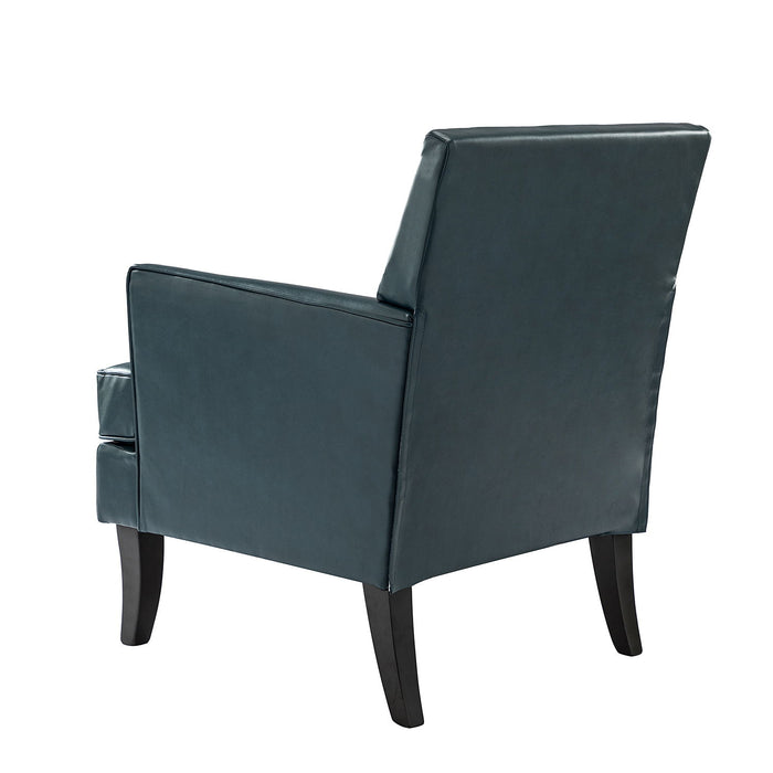 Lapithae Armchair With Solid Wooden Legs And Nailhead Trim - Turquoise