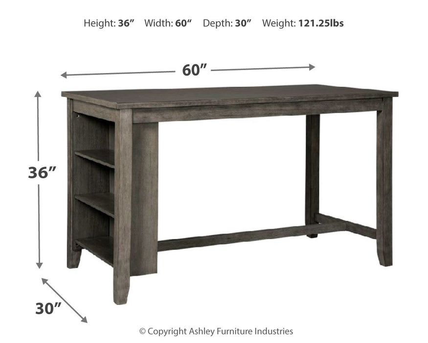 Caitbrook - Gray - Rectangular Dining Room Counter Table Unique Piece Furniture