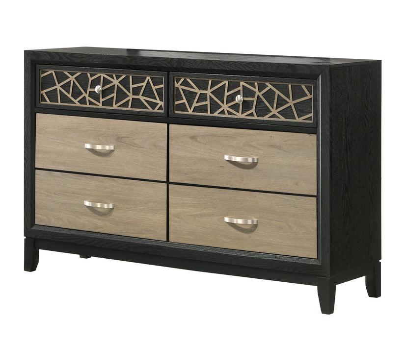 Selena Modern & Contemporary Dresser Made With Wood In Black And Natural