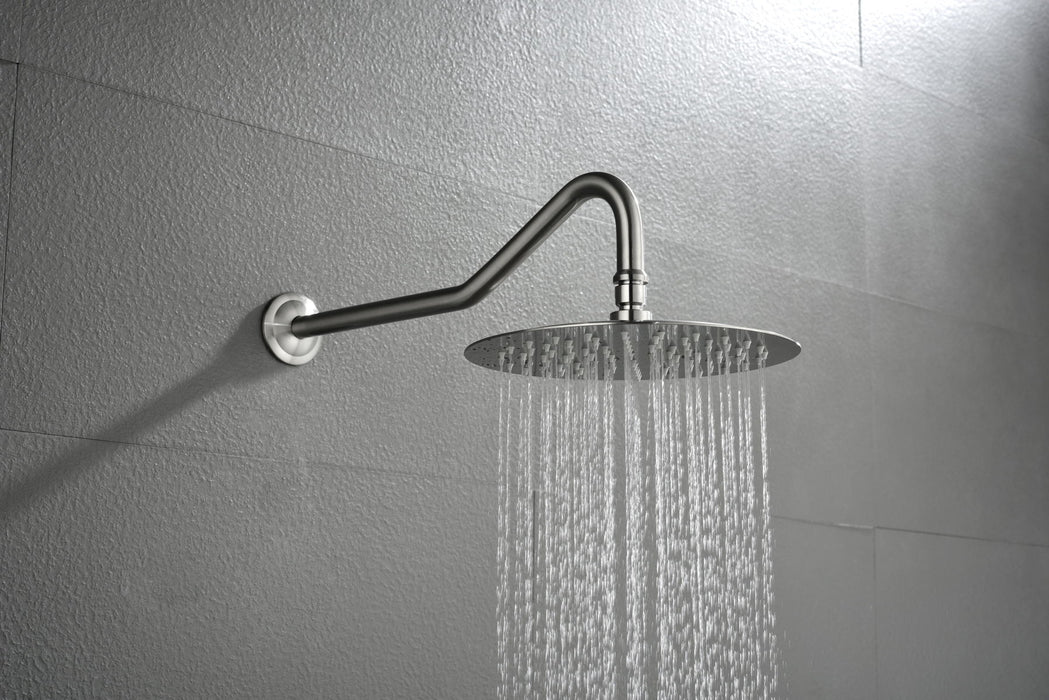 Shower System With Shower Head, Hand Shower, Slide Bar, Bodysprays, Shower Arm, Hose, Valve Trim, And Lever Handles - Brushed Nickel