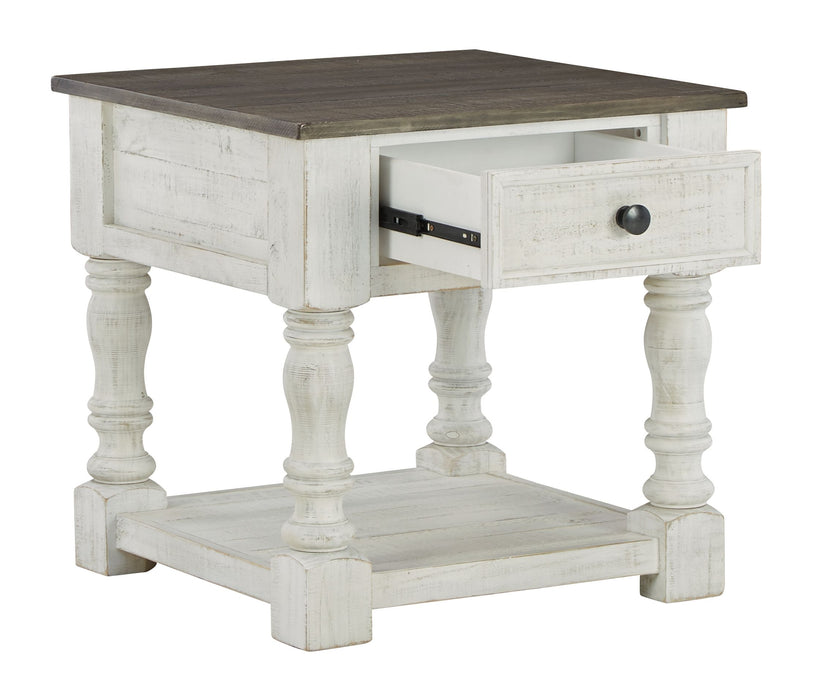 Havalance - White / Gray - Square End Table Unique Piece Furniture