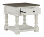 Havalance - White / Gray - Square End Table Unique Piece Furniture