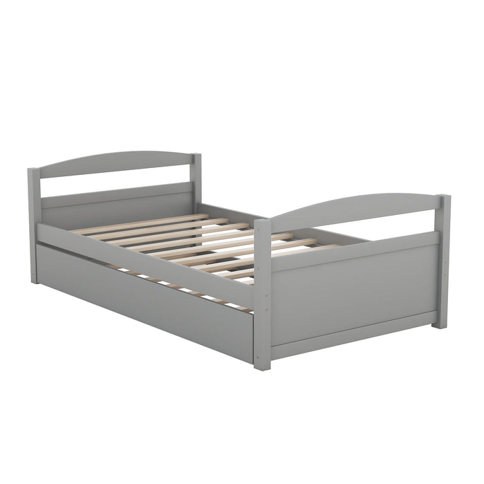 Twin Size Daybed With Trundle, Gray