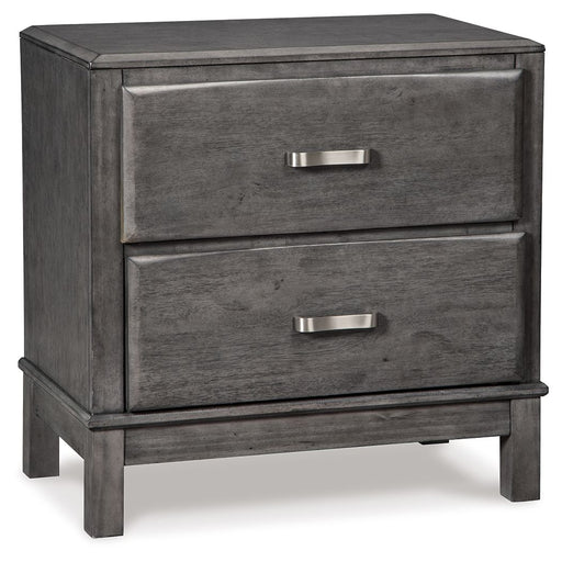 Caitbrook - Gray - Two Drawer Night Stand Unique Piece Furniture