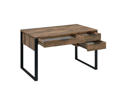 Aflo - Writing Desk - Weathered Oak & Black Finish Unique Piece Furniture