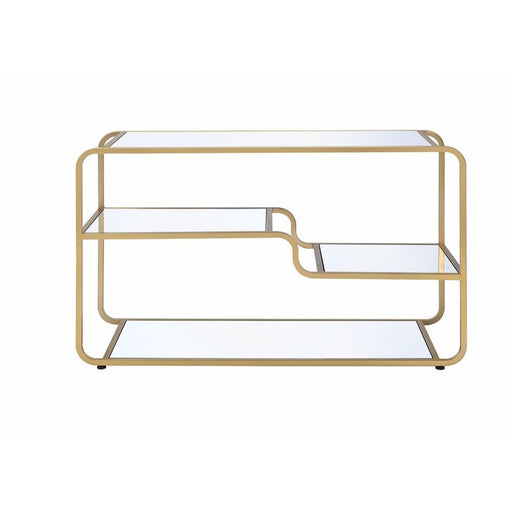 Astrid - TV Stand - Gold & Mirror Unique Piece Furniture