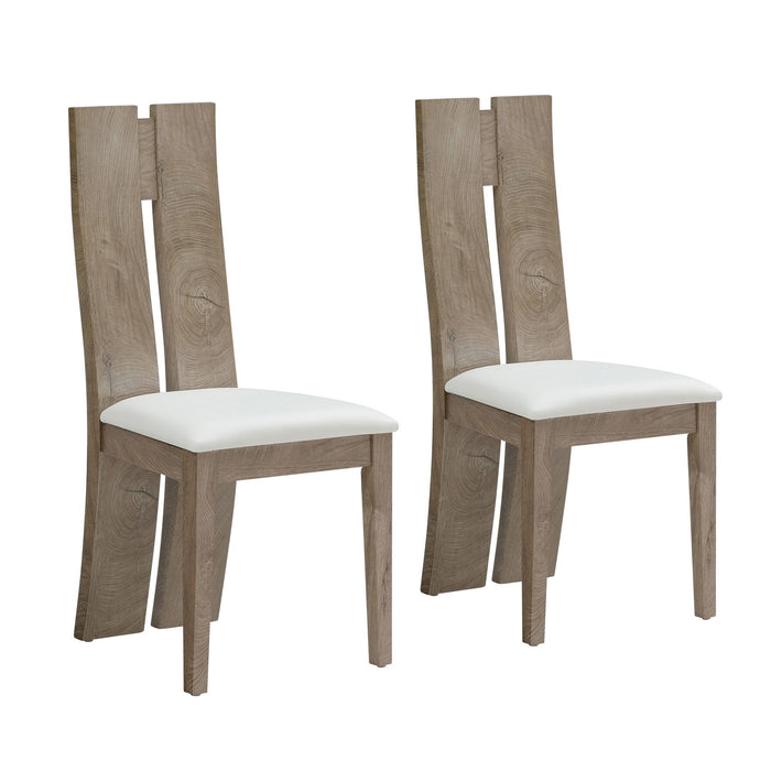 Dining Chair (Set of 2) Mdf, Sponge .Pu Leather Upholstered Cushion Seat Wooden Back Side Chairs Wood Armless Dining Chairs With High Back