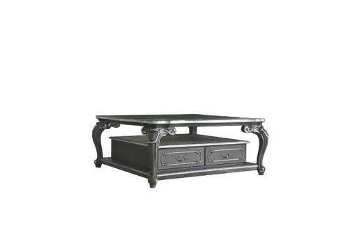 House - Delphine - Coffee Table - Clear Glass & Charcoal Finish Unique Piece Furniture