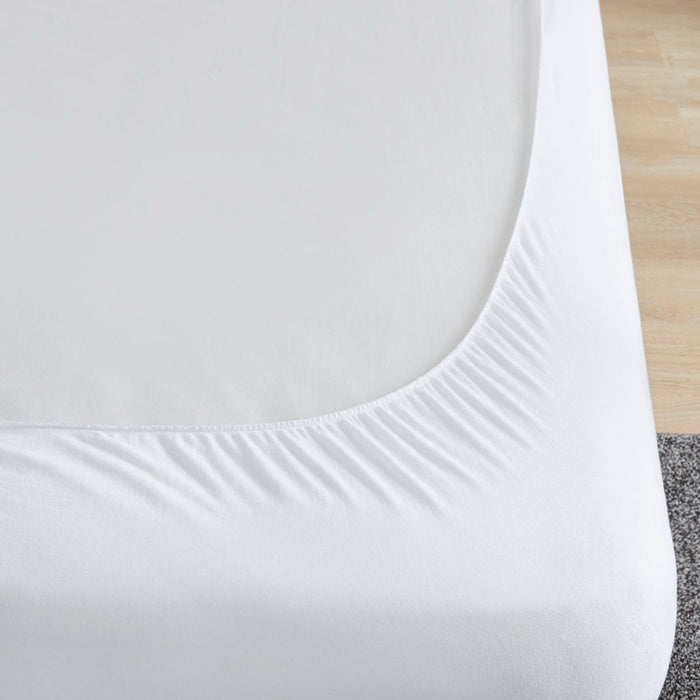 Cotton Percale Quilted Mattress Pad - White