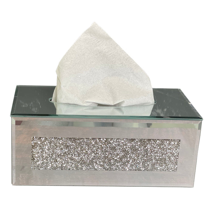 Ambrose Exquisite Mirrored Tissue Holder In Gift Box - Silver