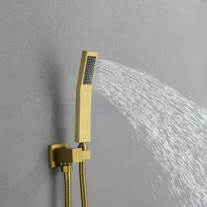 Complete Shower System, With Rough In Valve Gold