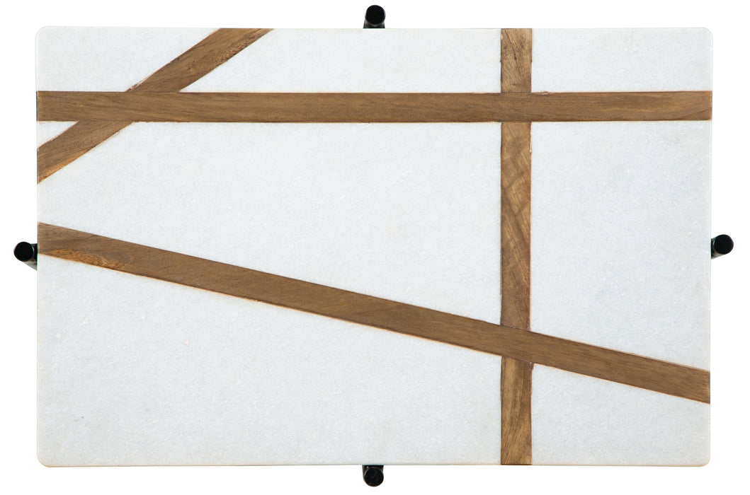 Braxmore - White / Light Brown - Accent Table Unique Piece Furniture