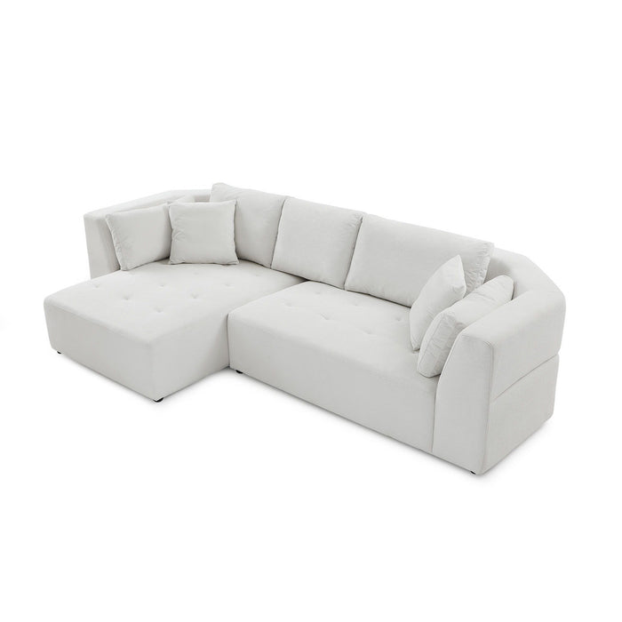 L - Shape Sectional Sofa - Beige (Left - Facing Chaise)
