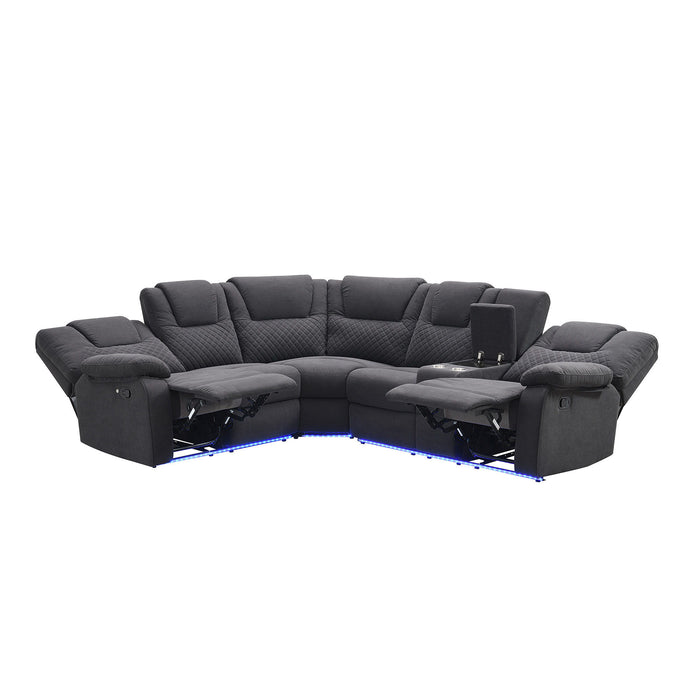 Home Theater Seating Modern Manual Recliner Sofa Chairs With Storage Box And Two Cup Holders For Living Room, Black