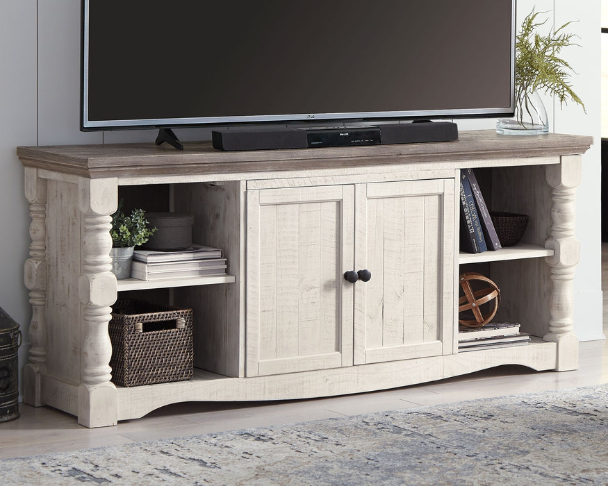 Havalance - Brown / Beige - Extra Large TV Stand - 2 Doors Unique Piece Furniture