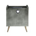 Doris - Nightstand - Gray Top Grain Leather & Aluminum Unique Piece Furniture