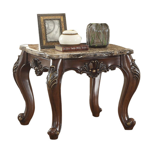 Devayne - End Table - Marble & Dark Walnut Unique Piece Furniture