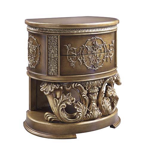 Constantine - Nightstand - Brown & Gold Finish Unique Piece Furniture