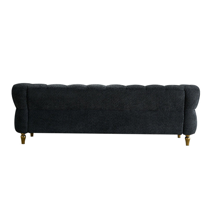 Modern Boucle Upholstery Fabric Sofa 87 Inch For Living Room - Dark Gray