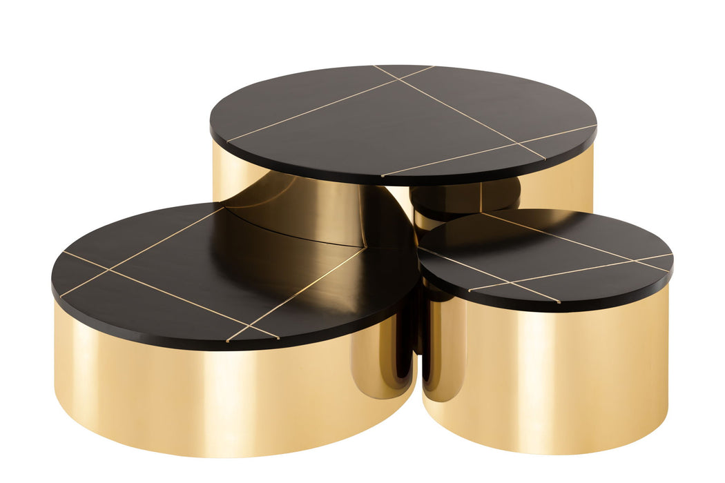 Modern Style 3 Pieces Ct805-3 Coffee Table Set In Gold