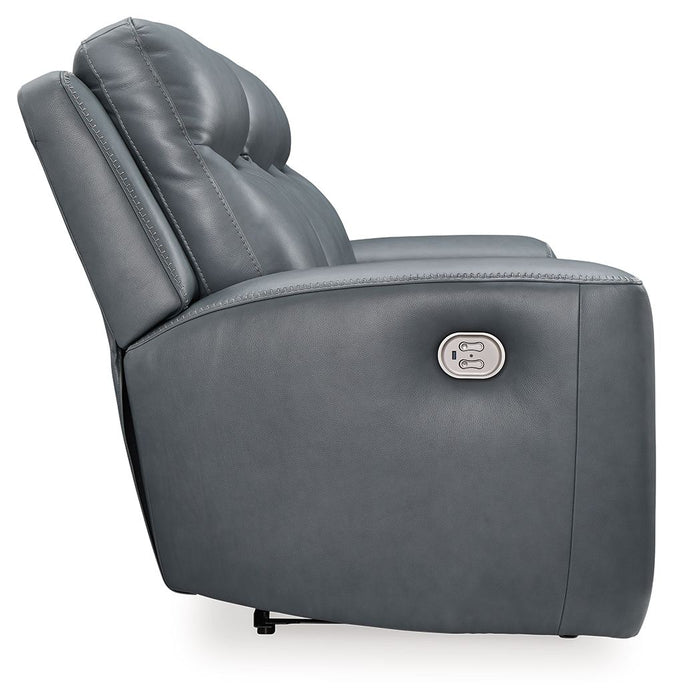 Mindanao - 2 Pc. - Power Reclining Sofa, Power Reclining Loveseat with Console - Steel