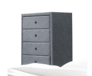 Saveria - Chest - 2-Tone Gray PU Unique Piece Furniture