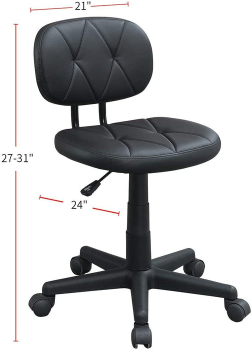Modern 1 Piece Office Chair Black Tufted Design Upholstered Chairs With Wheels