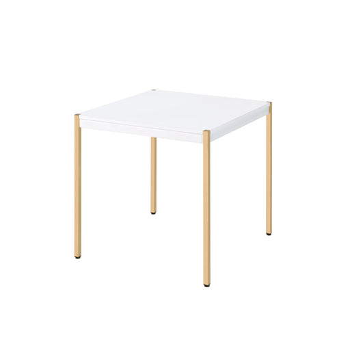 Otrac - End Table - White & Gold Finish Unique Piece Furniture