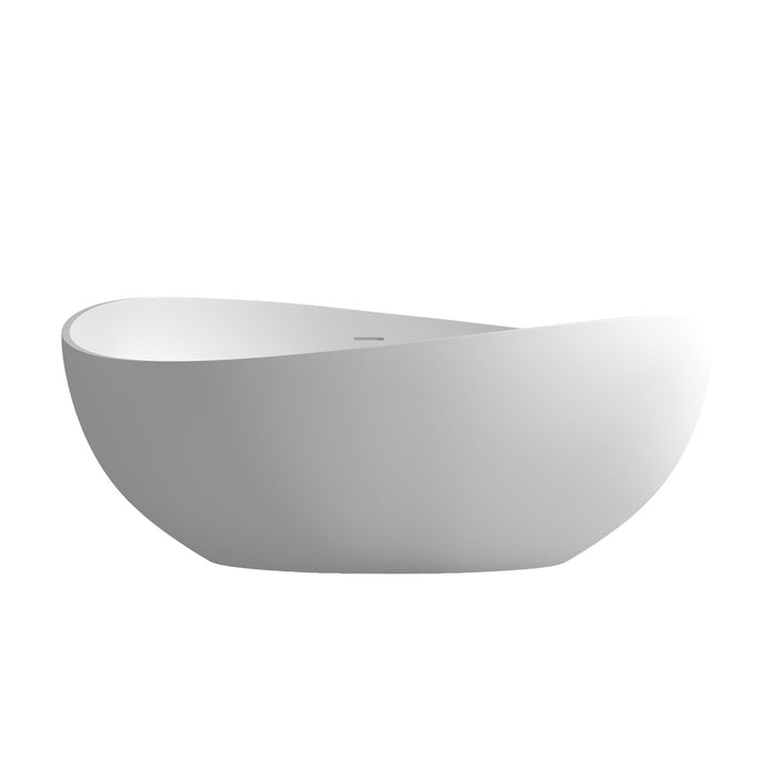 63" Solid Surface Bathtub For Bathroom - White