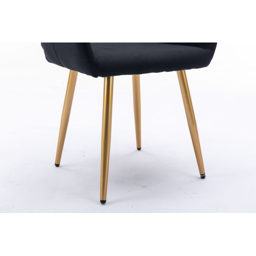Hengming Small Modern Living Dining Room Accent Chairs Fabric Mid - Century Upholstered Side Seat Club Guest With Metal Legs Legs - Black