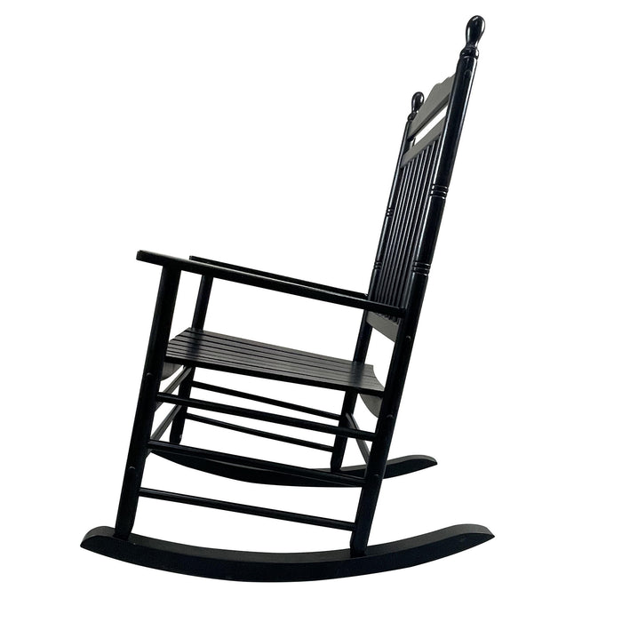 Balcony Porch Adult Rocking Chair - Black - Wood