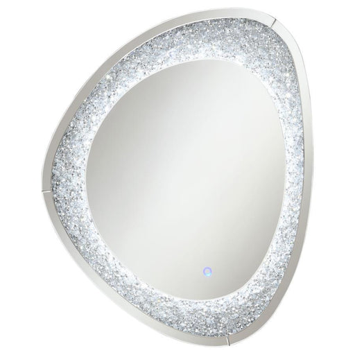Mirage - Acrylic Crystals Inlay Wall Mirror With Led Lights Unique Piece Furniture