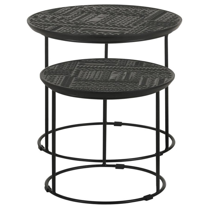 Loannis - 2 Piece Round Nesting Table - Matte Black Unique Piece Furniture