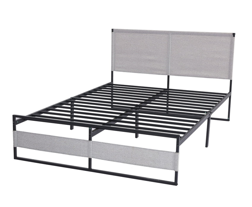 V4 Metal Bed Frame 14 Inch Queen Size With Headboard And Footboard, Mattress Platform With 12 Inch Storage Space