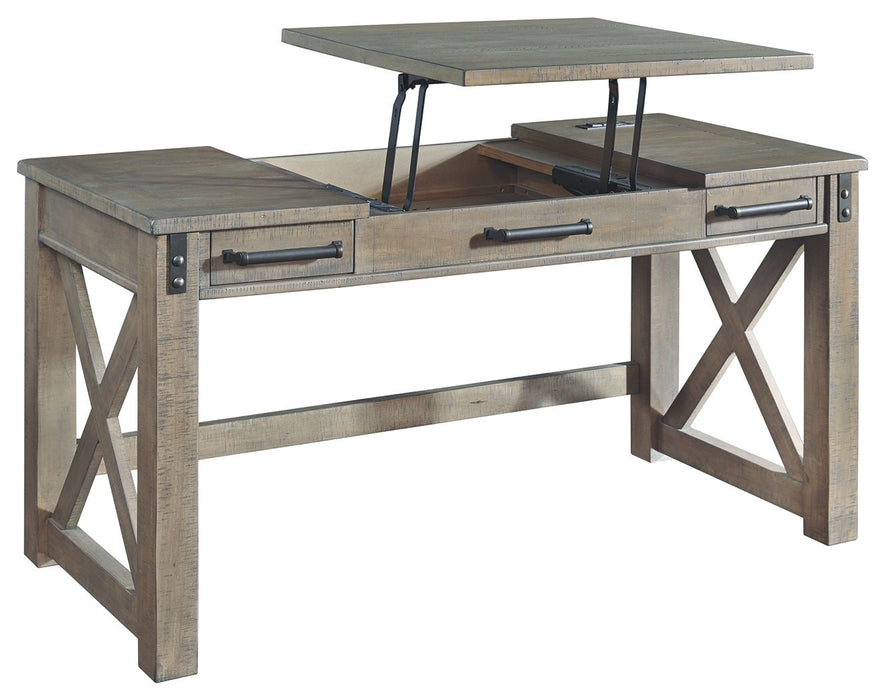 Aldwin - Gray - Home Office Lift Top Desk Unique Piece Furniture