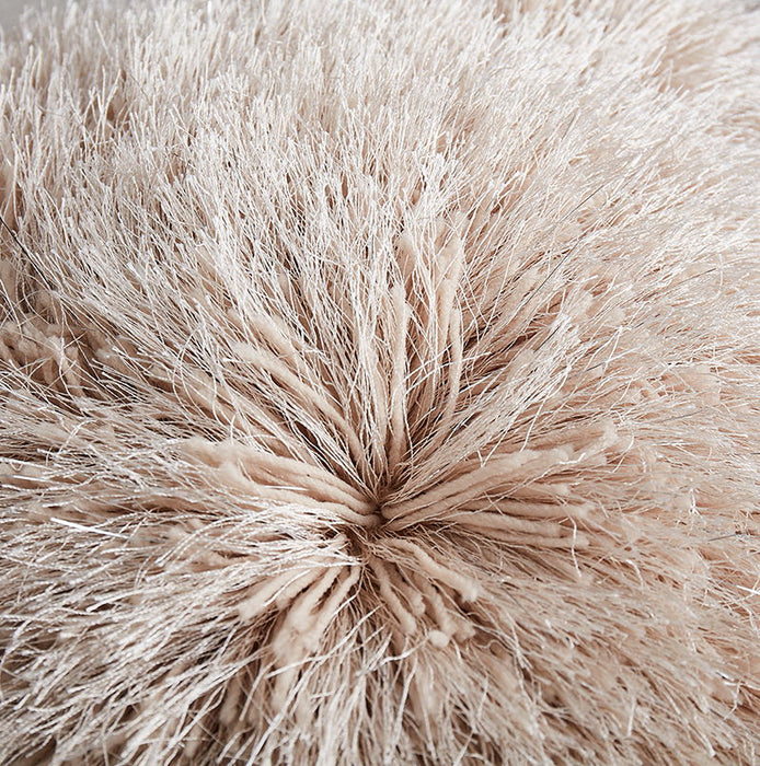 Decorative Shaggy Pillow (18 In X 18 In) - Beige