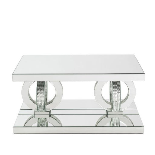 Ornat - Coffee Table - Mirrored & Faux Diamonds Unique Piece Furniture