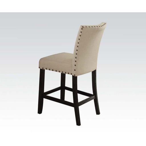 Nolan - Counter Height Chair (Set of 2) - Linen & Salvage Dark Oak Unique Piece Furniture