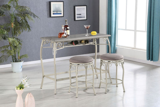 Irmeda - Counter Height Set - Gray Oak & Fabric Unique Piece Furniture