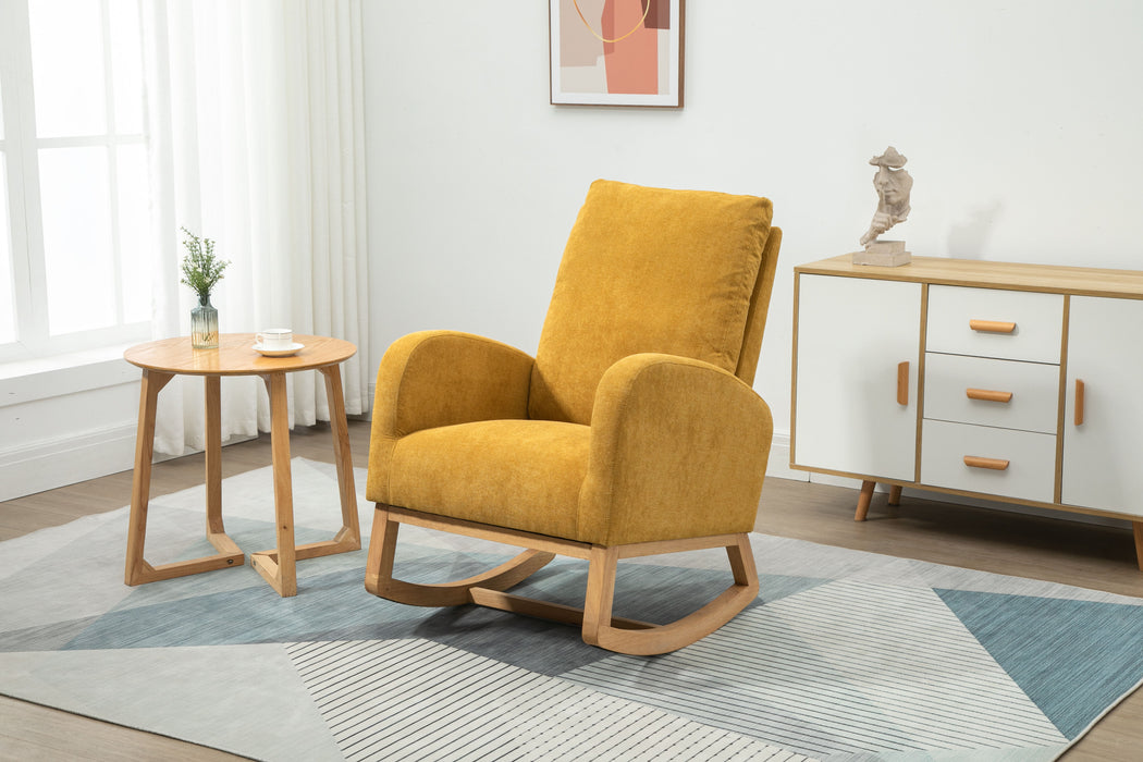 Coolmore Living Room Comfortable Rocking Chair Living Room Chair Yellow